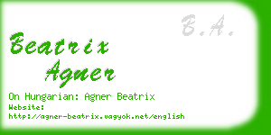 beatrix agner business card